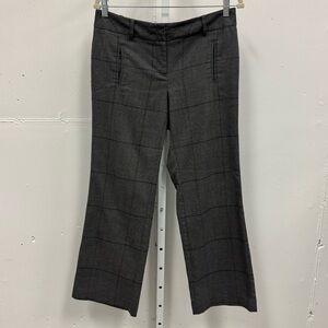 Loft Petite Women’s Plaid Flare Classic Everyday Career Trouser Pants 8P Gray
